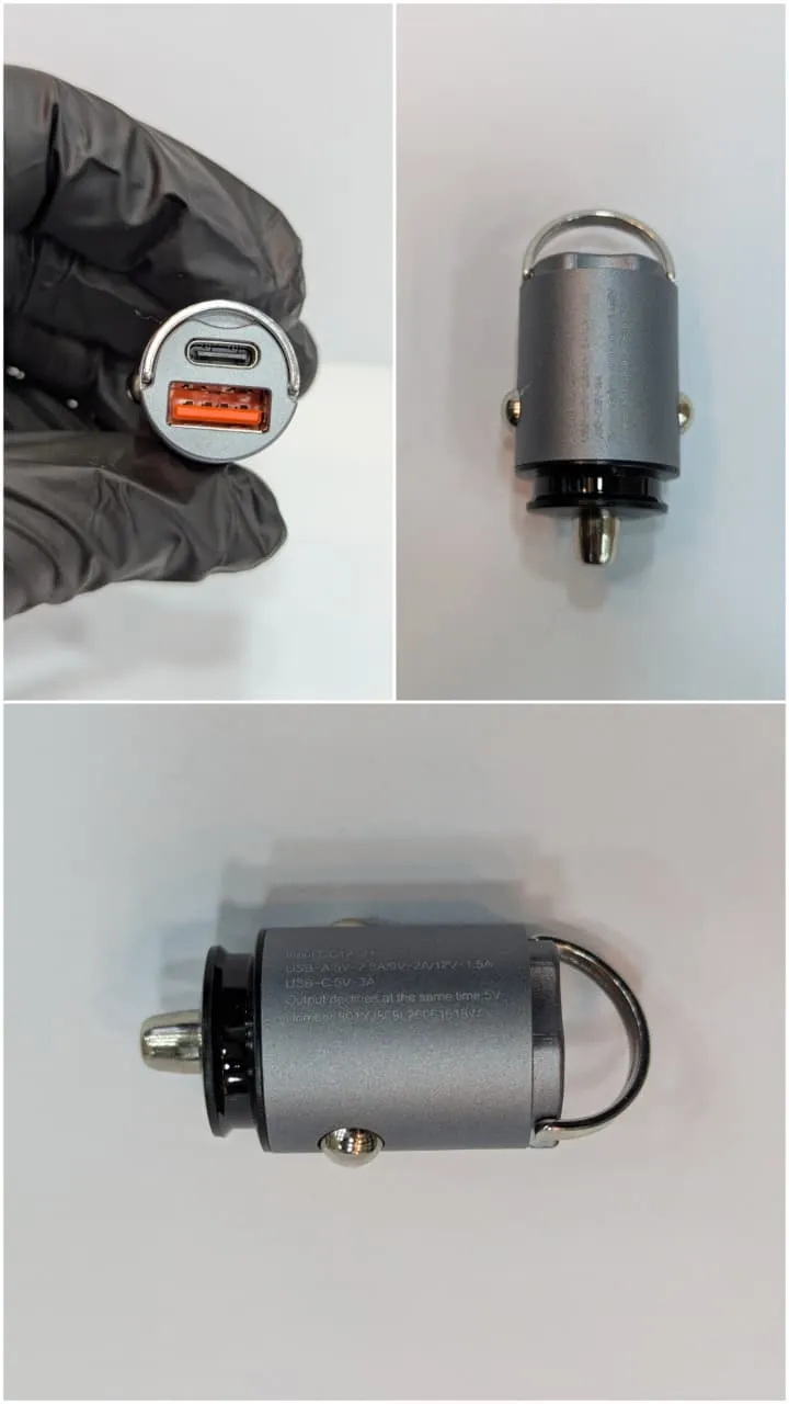 Mini Bullet Dual-Port Car Charger (USB-A + USB-C)